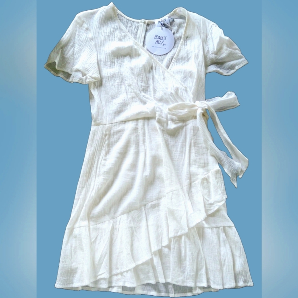 White summer wrap dress
